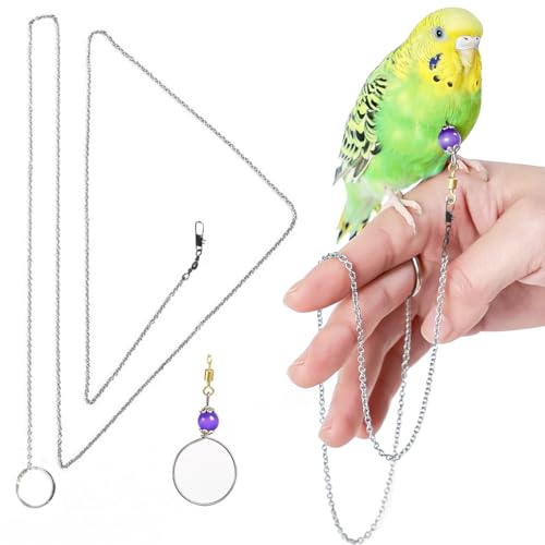 Qpets Parrot Chain Harnesses Purple Opal Charm Neck Ring with 50cm Chain Parrot Neck Collar Chain Harnesses with Quick Release Buckle Fashion Bird Accessories Qpets Parrot Chain Harnesses Purple Opal Charm Neck Ring with 50cm Chain Parrot Neck Collar Chain Harnesses with Quick Release Buckle Fashion Bird Accessories